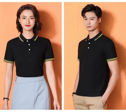 Men Polo T-shirt Logo Customizable Golf Hombre Polos 50% Cotton Daily Smart Casual Clothing Summer Autumn Lapel Top Personalized