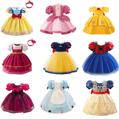 Girls Snow White Princess Dresses Kid Cosplay Spider Alice Gown Girl Halloween New Costume Children Formal Birthday Party Dress