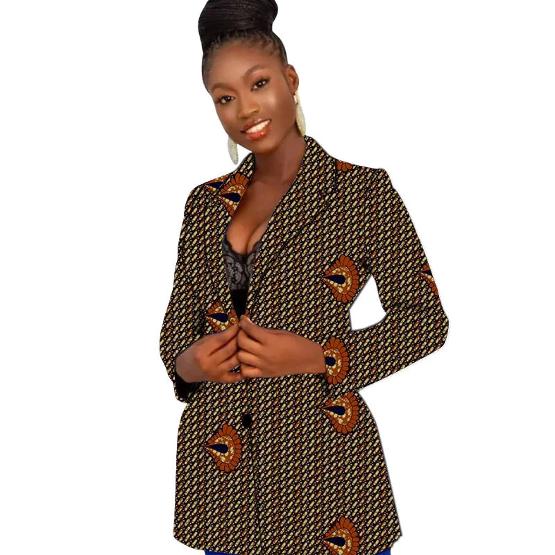 Original Design Women's Suit Jackets Colorful Print Female Ankara Blazers African Wedding Party Short Coat