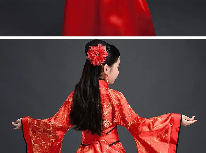 Ancient Costume Dance Girl Set Performance Show Child Clothing Cosplay Princess Chinese Traditional Dress for Girls Hanfu Dress