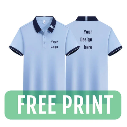 Work Uniform Polo Custom Logo Summer Short Sleeve T Shirt Men Women Restaurant Waiters Polos Free Print on Demand Staff Clothes