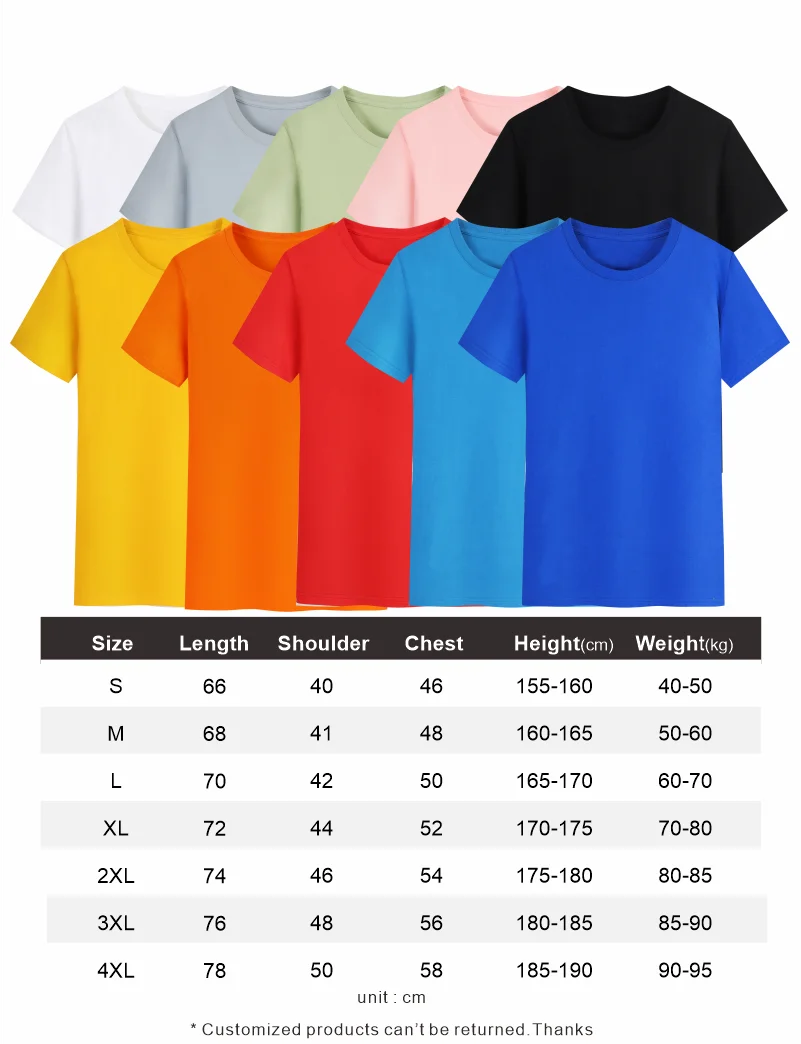 KAISING 10 Colors Pure Cotton T Shirt Custom Logo Printing Men And Women Tops Personal Design Embroidery Company Brand S-4XL