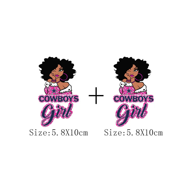 Afro Women Heat Transfer Patch For Clothing Fashion Black Girl DIY T-Shirt Hoodie Iron On Patch On Men And Women Clothes Sticker