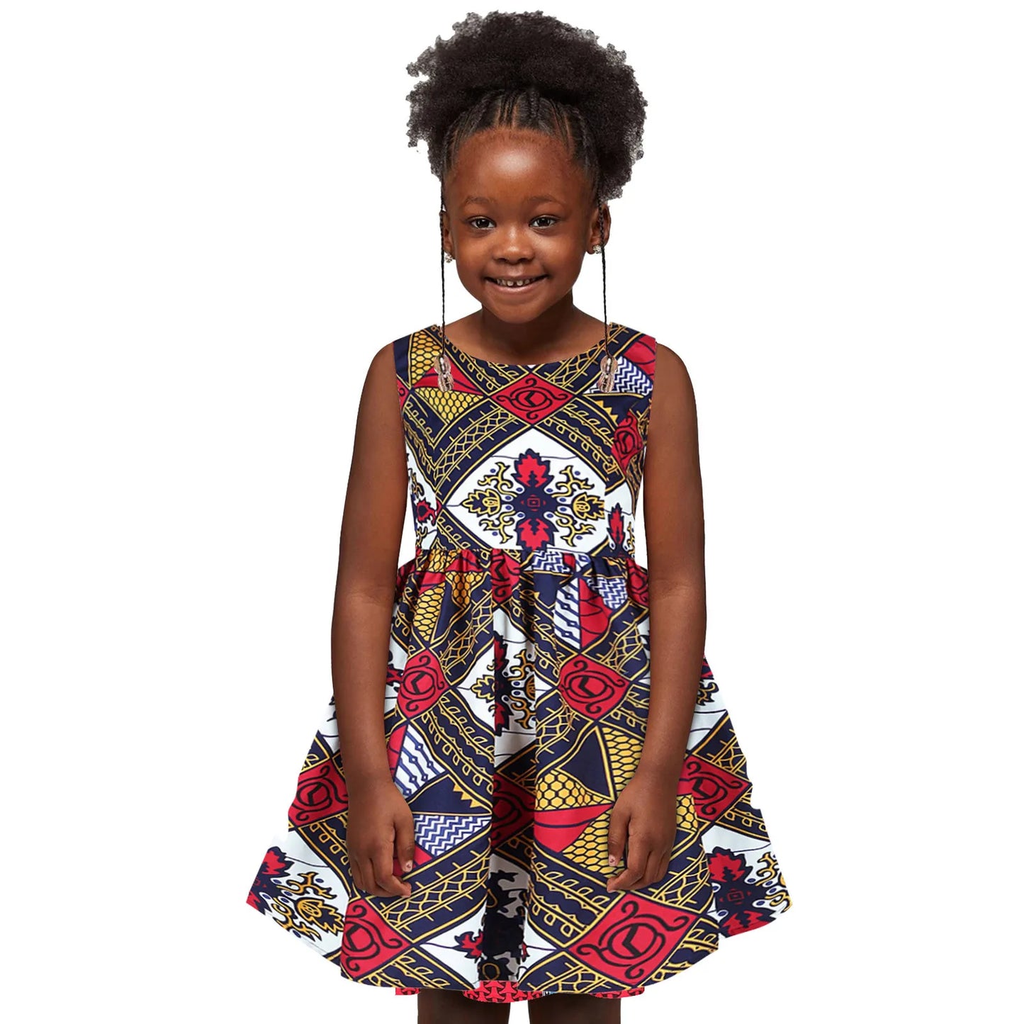 Baby Girls African Dress Toddler Kids Dashiki Traditional Style Print Short Sleeve Casual Dress Ankara Princess Dresses Vestidos