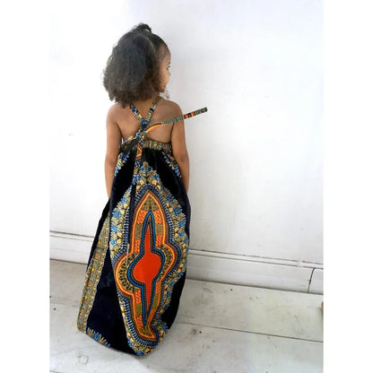 African Clothes Kids Fashion Dashiki Dress Robe Africaine Baby Girl Clothes Bazin Riche Sleeveless African Dresses for Girl