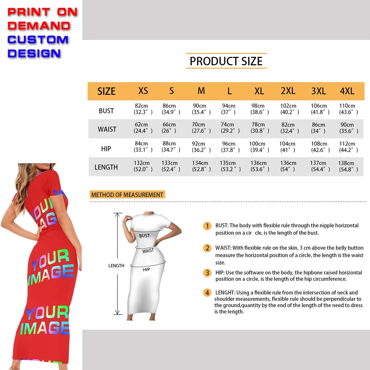 Custom Dress Print On Demand Party Sexy Girls Cartoon Image Design Women Uniforms Matching Clothes Customized DIY Dropshipping