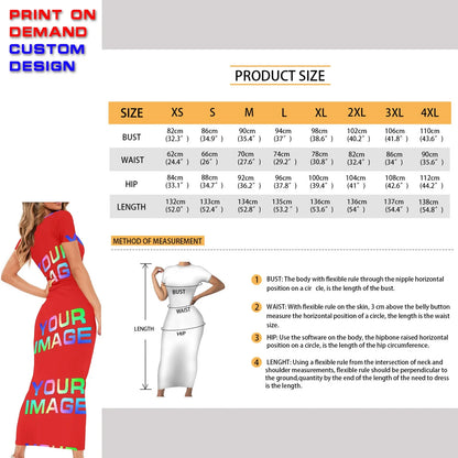 Custom Dress Print On Demand Party Sexy Girls Cartoon Image Design Women Uniforms Matching Clothes Customized DIY Dropshipping