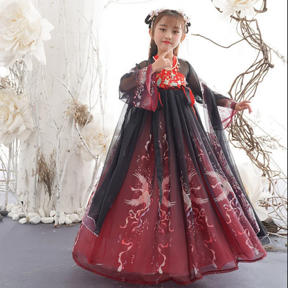 New Retro Chinese Hanfu Children's Girls' Dress Imitation Tang Dynasty Girls' Dress