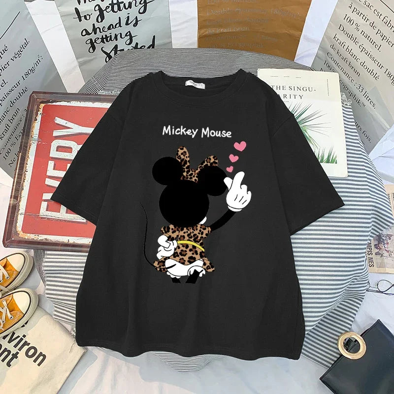 Kawaii Womens T-shirts Mickey Anime Blouses Y2k Clothing Graphic T Shirts Clothes Harajuku Oversized T Shirt Tops Harajuku