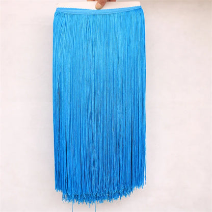 Wholesale 10 Meters 50CM Long Lace Fringe Trim Tassel Fringe Trimming For Diy Latin Dress Stage Clothes Accessories Lace Ribbon