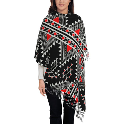 Amazigh Foutha Kabyle Scarf Wrap Women Long Winter Warm Tassel Shawl Unisex Mediterranean Geometric Scarves