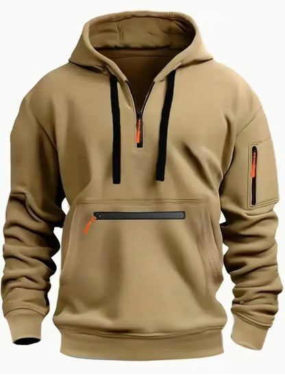 Autumn and winter men's new casual hoodie quality camouflage arm zipper long-sleeved pullover trend hoodie ins fashion Skids