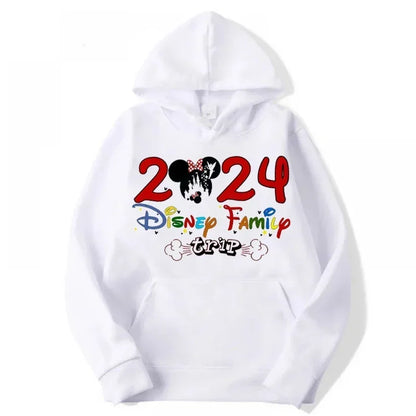 2024 Disney Family Vacation Clothes Fashion Trend Disneyland Travel Hoodies Autumn Long Sleeves Pullover Women Casual Sweatshirt