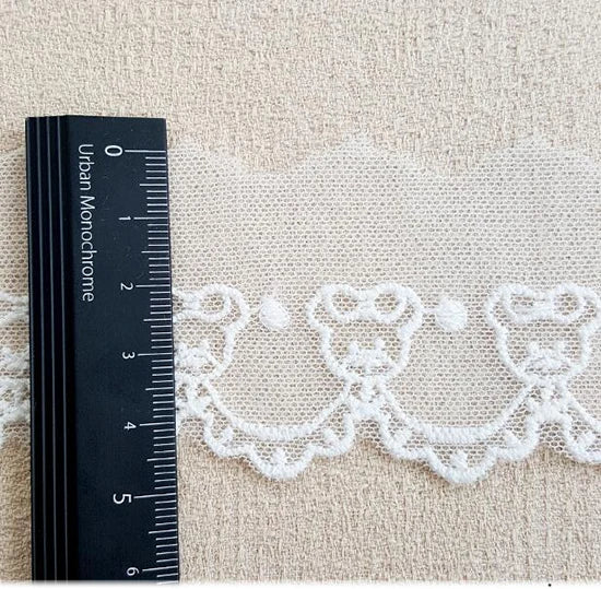 Width:4.2cm(1.68”inch) Little Bear Cotton Mesh Embroidery Lace Fashion Laces Sewing Accessories Decorative (SS-4360)