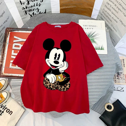 Kawaii Womens T-shirts Mickey Anime Blouses Y2k Clothing Graphic T Shirts Clothes Harajuku Oversized T Shirt Tops Harajuku