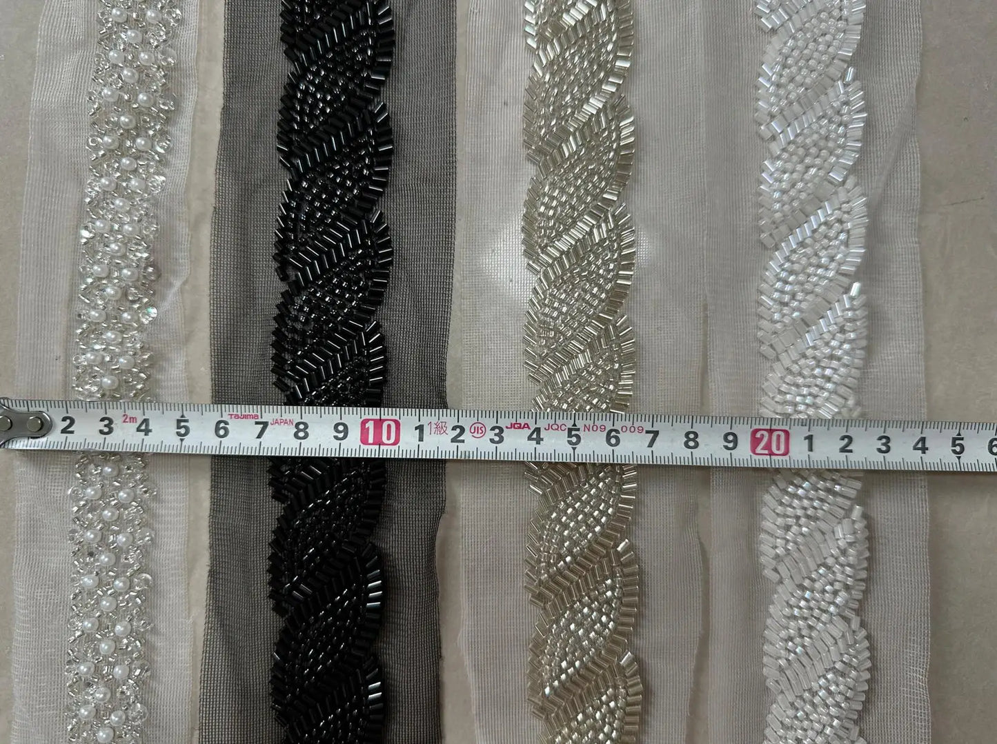 90cm Sequin Pearl Beaded Lace Trim Mesh Lace Ribbon Fabric Clothes Decoration Wedding Dress Collar Sleeve African Lace Applique