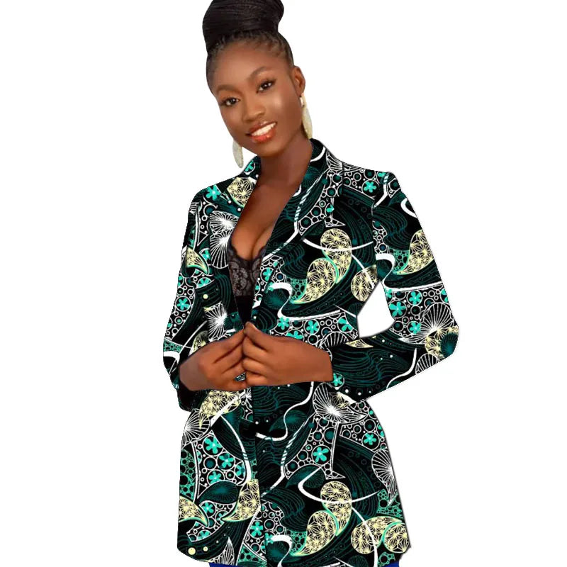 Original Design Women's Suit Jackets Colorful Print Female Ankara Blazers African Wedding Party Short Coat