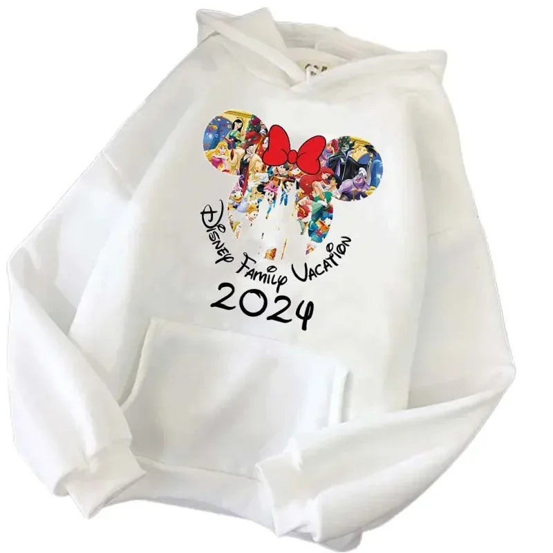 Disney 2024 Family Vacation Hoodies Fashion Disneyland Trip Women's Casual Pullover Autumn Harajuku Streetwear Sweatshirt Tops