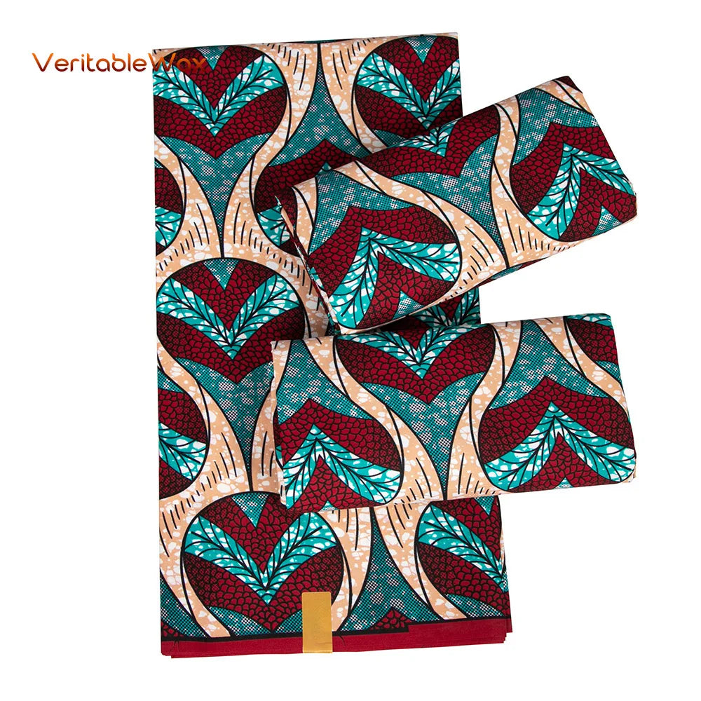 2024 Veritablewax African Dashiki Fabric Real Wax Patchwork Sewing Dress Craft Cloth Polyester High Quality Tissu N-33