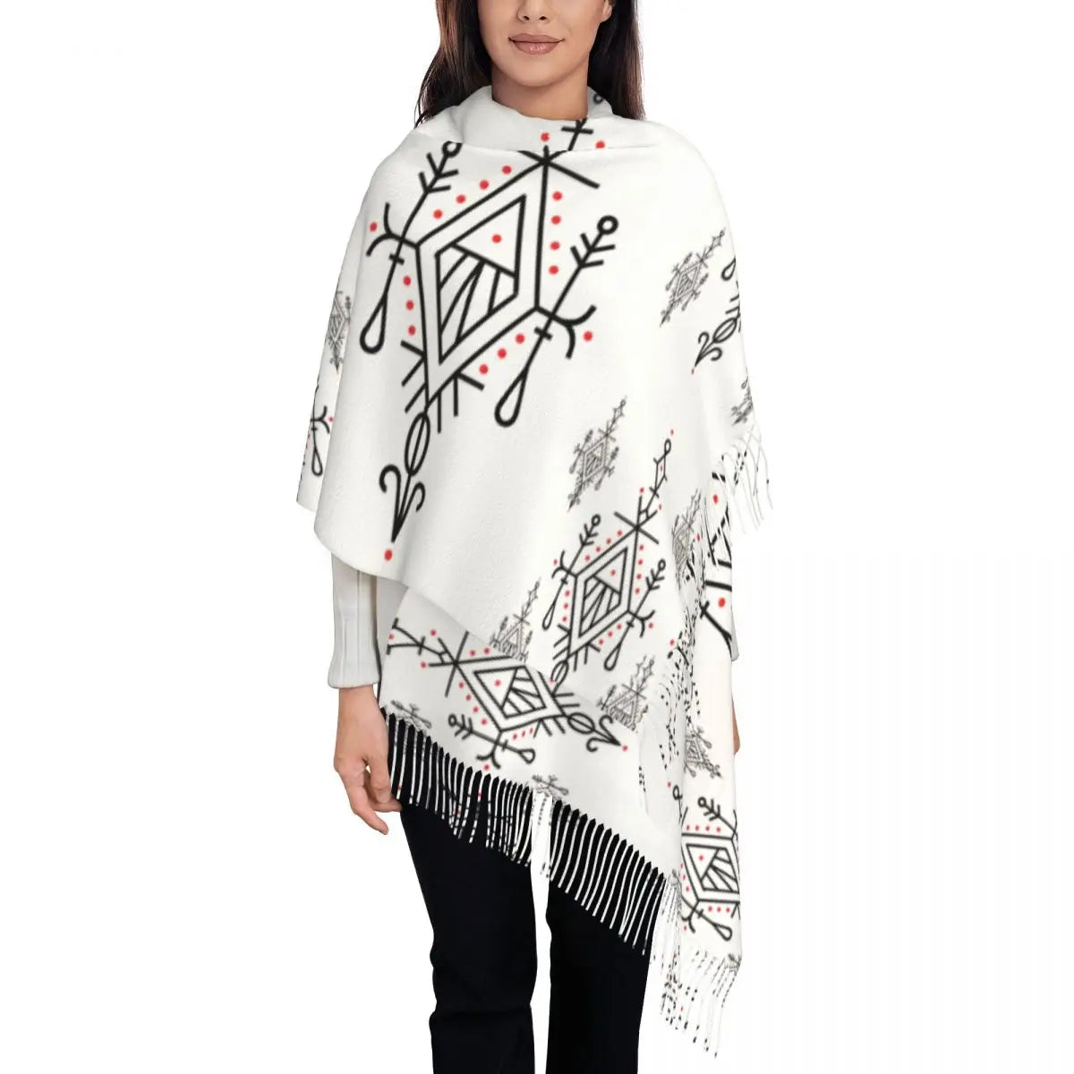 Print Amazigh Pride Tifinagh Patriotic Kabyle Scarf Men Women Winter Warm Scarves Traditional Geometric Amazigh Shawl Wrap