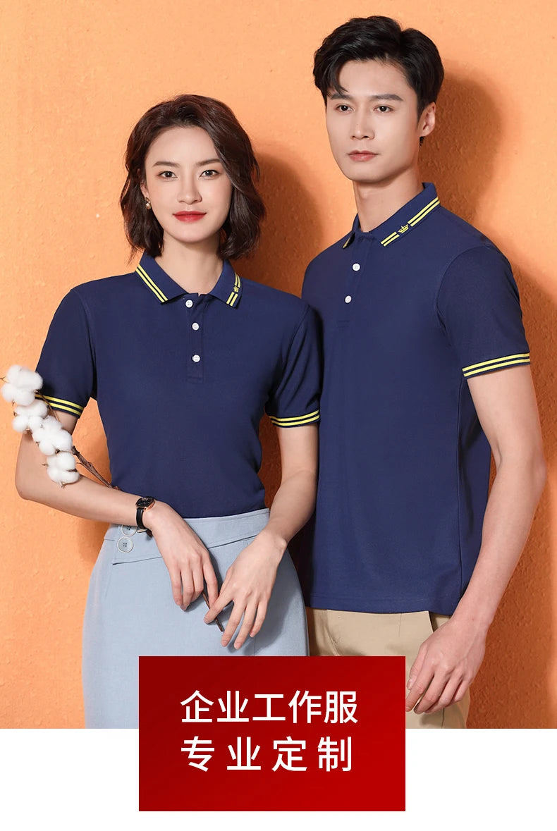 2023 Fashion 50% Cotton Polo Shirt Men Turn Collar Polos Customized Printing Embroidered Logo Unisex Short Sleeve Lapel T Shirts