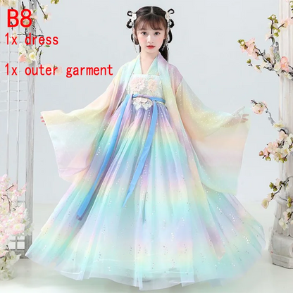 New Retro Chinese Hanfu Children's Girls' Dress Imitation Tang Dynasty Girls' Dress