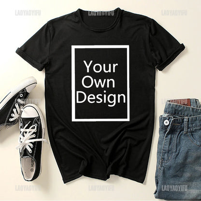 DIY Your Like Photo or Logo 11color T-shirt Customized Printed Leisure T Shirt Harajuku Women Tee Fashion Custom Men Tops Tshirt