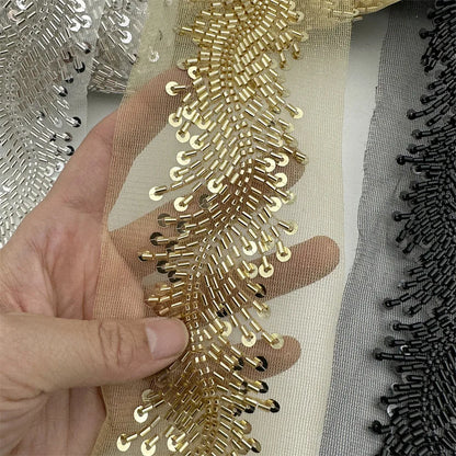 3yards New design Beaded Embroidered Trim for Bridal Wedding  craft for diy garment