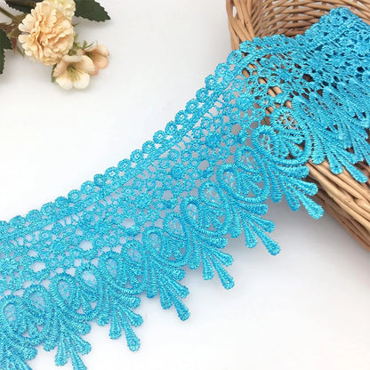 2 Yards High Quality Beautiful Floral Lace Ribbon Tape 9cm Lace Trim For DIY Embroidered Sewing Decoration African Lace Fabric