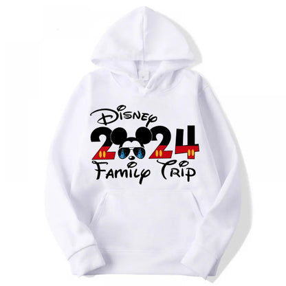 2024 Disney Family Vacation Clothes Fashion Trend Disneyland Travel Hoodies Autumn Long Sleeves Pullover Women Casual Sweatshirt