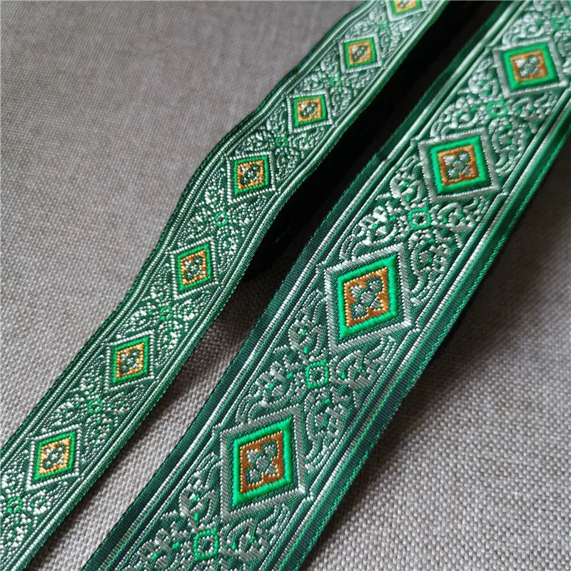 20mm-33mm 7meters Jacquard Ribbon Ethnic Lace Trim Embroidered Woven Webbing Tape For Sewing Crafting Decorative