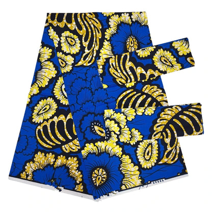 Ho.llllllan.dais real fabric African wax high quality 100%cotton Ankara wax fabric for making dresses African style 6 yards