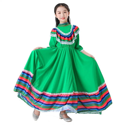 Mexican Clothing Children's Skirts Scottish Spanish Ethnic Costumes Women's Traditional Performance Clothes for Children's Day