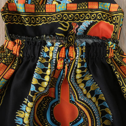 African Clothes Kids Fashion Dashiki Dress Robe Africaine Baby Girl Clothes Bazin Riche Sleeveless African Dresses for Girl