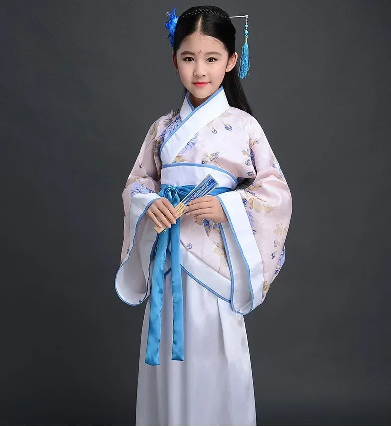 Ancient Costume Dance Girl Set Performance Show Child Clothing Cosplay Princess Chinese Traditional Dress for Girls Hanfu Dress