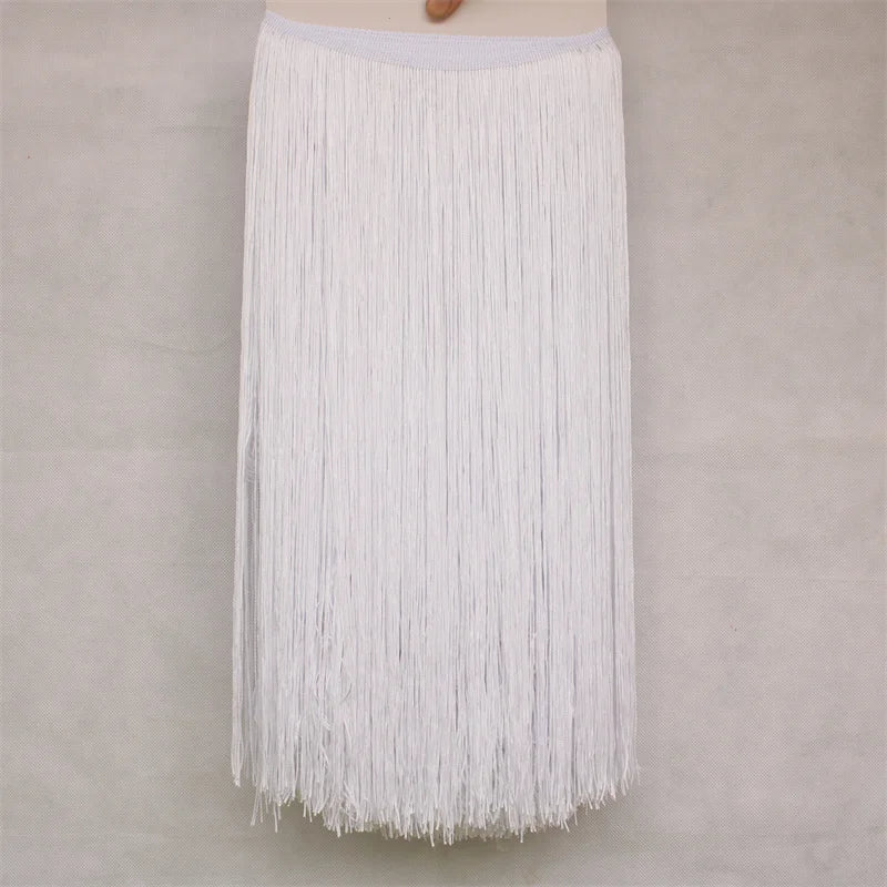 Wholesale 10 Meters 50CM Long Lace Fringe Trim Tassel Fringe Trimming For Diy Latin Dress Stage Clothes Accessories Lace Ribbon