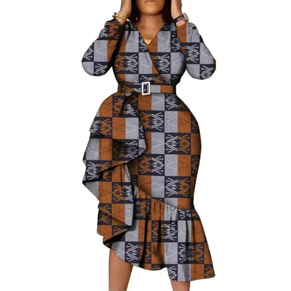 African Women  Ankara Dashiki  Dress Party Clothing WY