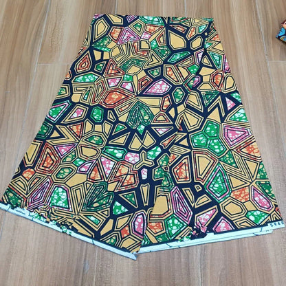 2019 Green Ankara African Wax Prints 100% cottonr Fabric Binta Real Wax High Quality 6 yard African Fabric for Party Dress