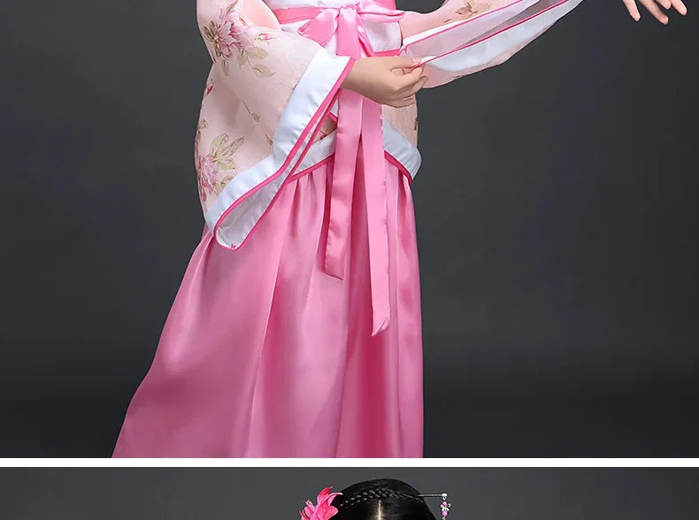 Ancient Costume Dance Girl Set Performance Show Child Clothing Cosplay Princess Chinese Traditional Dress for Girls Hanfu Dress