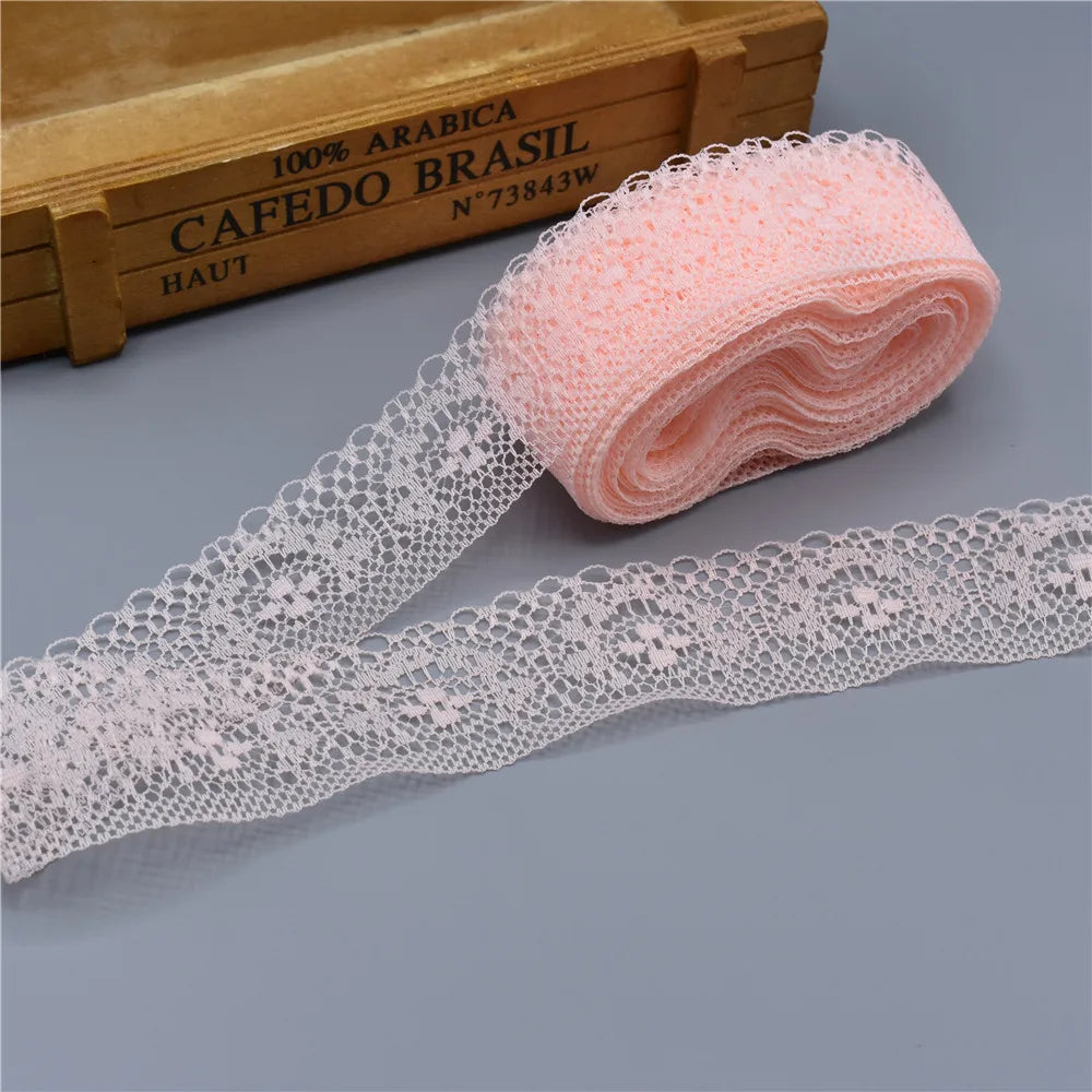 Beautiful White Lace for DIY  Ribbon Tape 40MM Lace Trim Embroidered for Sewing Decoration African Lace Fabric 10 Yards