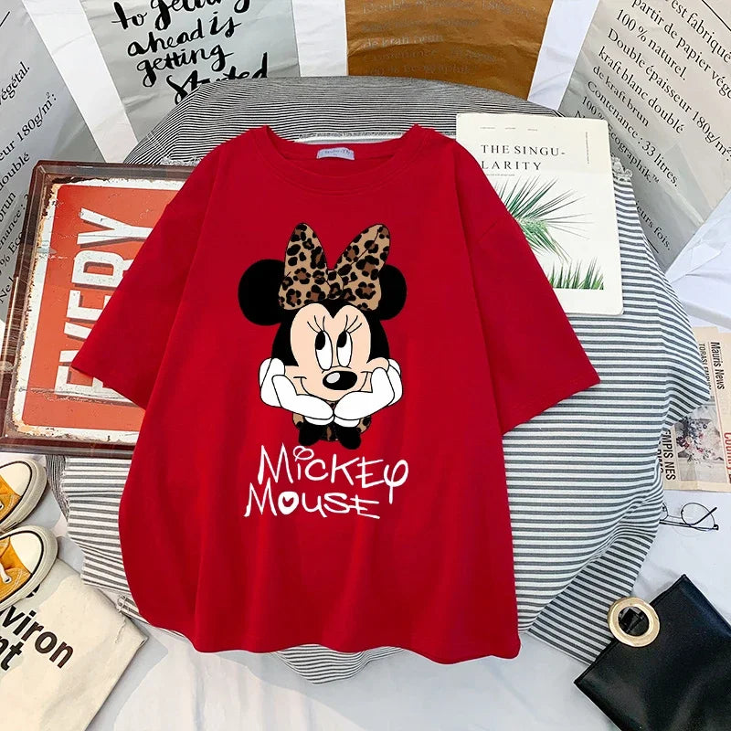 Kawaii Womens T-shirts Mickey Anime Blouses Y2k Clothing Graphic T Shirts Clothes Harajuku Oversized T Shirt Tops Harajuku