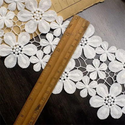 10CM Wide High Quality Exquisite Lace Cotton Embroidery Ribbon Lace Trim Skirt Sewing Accessories Clothing Decorative Materials