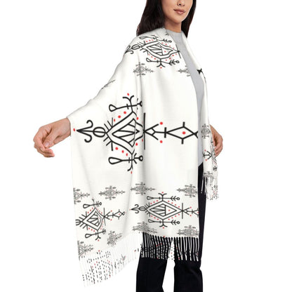 Print Amazigh Pride Tifinagh Patriotic Kabyle Scarf Men Women Winter Warm Scarves Traditional Geometric Amazigh Shawl Wrap