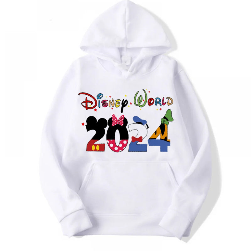 2024 Disney Family Vacation Clothes Fashion Trend Disneyland Travel Hoodies Autumn Long Sleeves Pullover Women Casual Sweatshirt