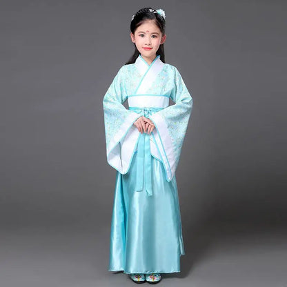 Hanfu Children 2023 Chinese Costume Kids Flower Girl Dresses Traditonal Stage Wear Women Dance Costume Adult Fairy Dress