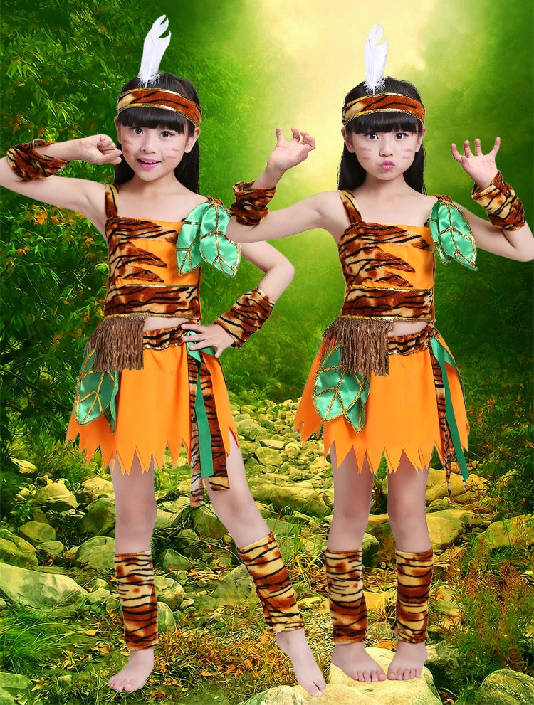 June 1st International Children's Day Wild Man Performance Costume Dance Costume Primitive Indian Hunter Performance Costume