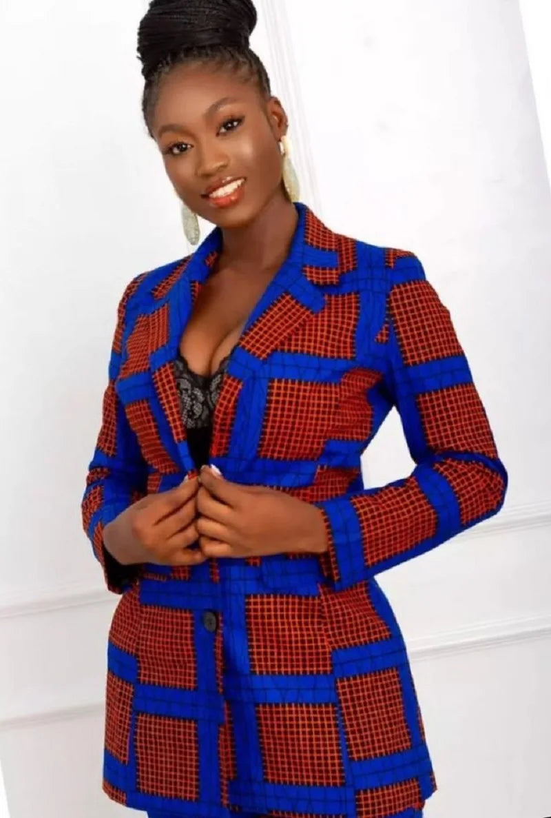 Original Design Women's Suit Jackets Colorful Print Female Ankara Blazers African Wedding Party Short Coat