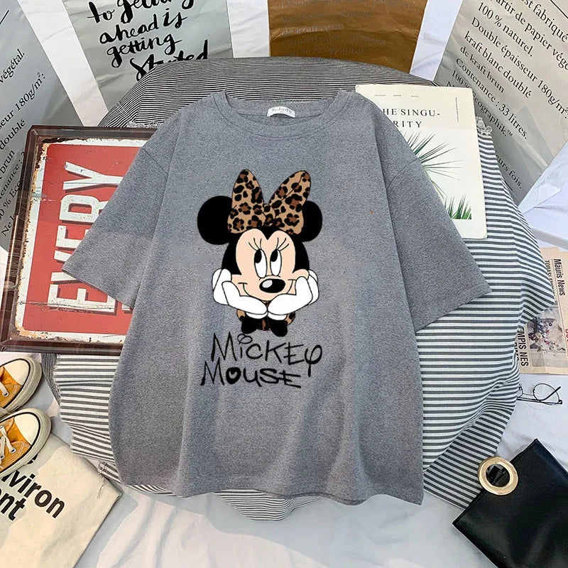 Kawaii Womens T-shirts Mickey Anime Blouses Y2k Clothing Graphic T Shirts Clothes Harajuku Oversized T Shirt Tops Harajuku