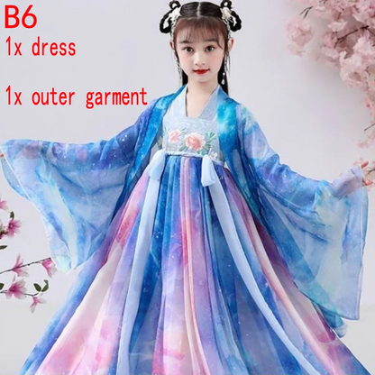 New Retro Chinese Hanfu Children's Girls' Dress Imitation Tang Dynasty Girls' Dress