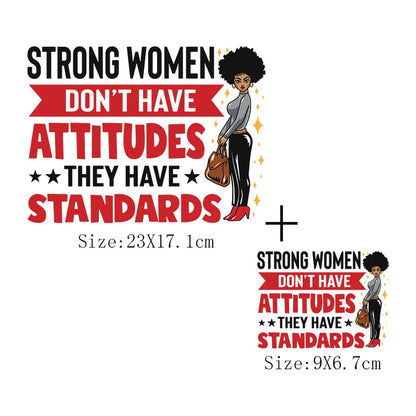 Afro Women Heat Transfer Patch For Clothing Fashion Black Girl DIY T-Shirt Hoodie Iron On Patch On Men And Women Clothes Sticker